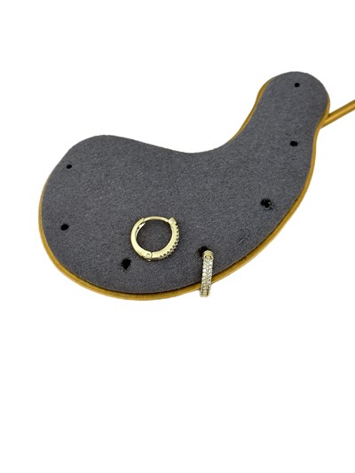 Özel Seri Çift Sıra Zirkon Taşlı Halka Küpe ( İç Çap : 1 Cm )