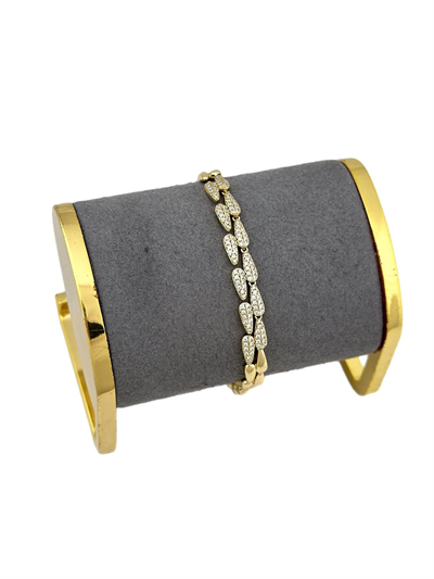 Özel Seri Çift Sıralı Damla Model Zirkon Taş Detaylı Bileklik (19 CM)