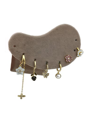 Özel Seri Çoklu Çiçek Figür Altılı Set Küpe