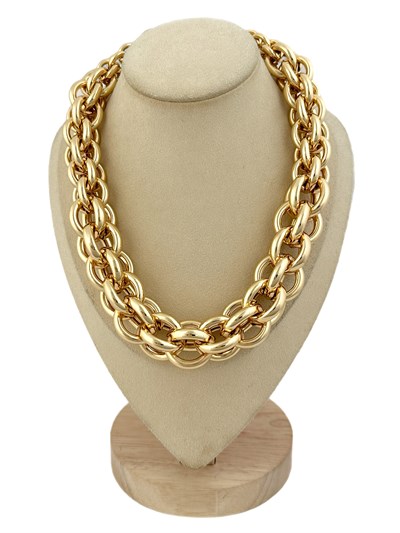 Özel Seri Çoklu Halka Zincir Geçmeli Tasarım Kolye ( 50 Cm )