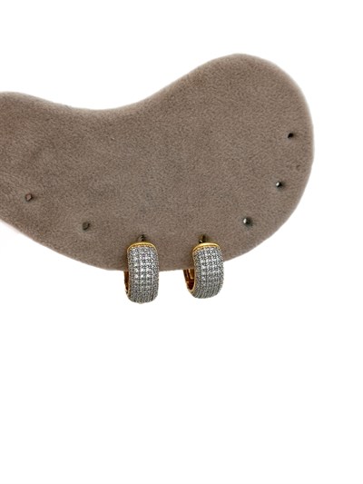 Özel Seri Çoklu Zirkon Taşlı Halka Küpe ( İç Çap : 1.1 Cm )