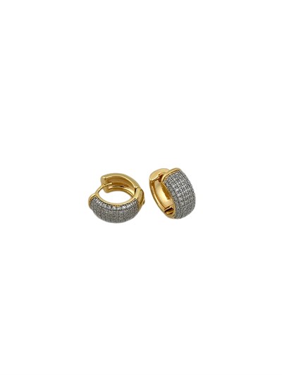 Özel Seri Çoklu Zirkon Taşlı Halka Küpe ( İç Çap : 1.1 Cm )