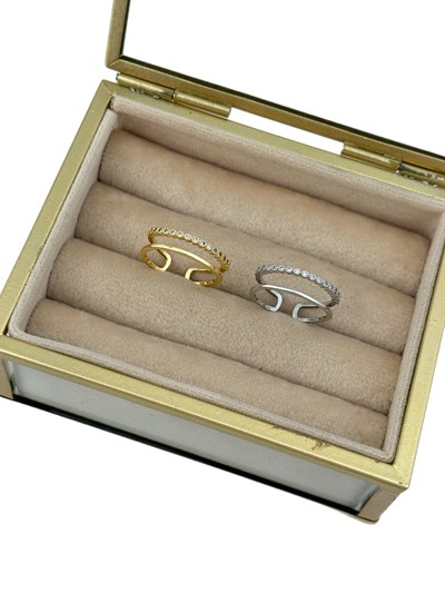 Özel Seri Daire Nokta Taşlı Plaka İkili Görünüm Ayarlanabilir Yüzük