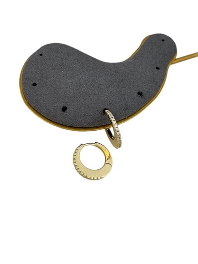 Özel Seri Daire Plaka Model Zirkon Taşlı Halka Küpe