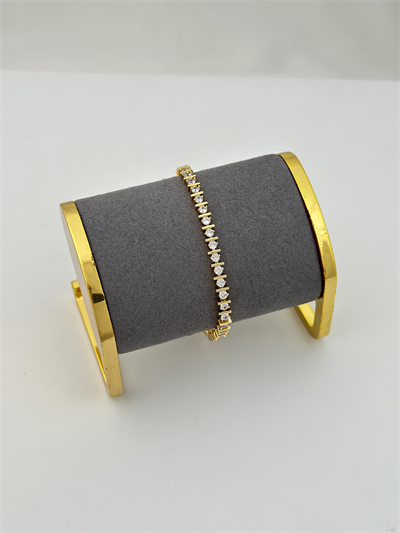 Özel Seri Daire Tek Taş Arası Çubuk Plaka Sıralı Bileklik (20cm)