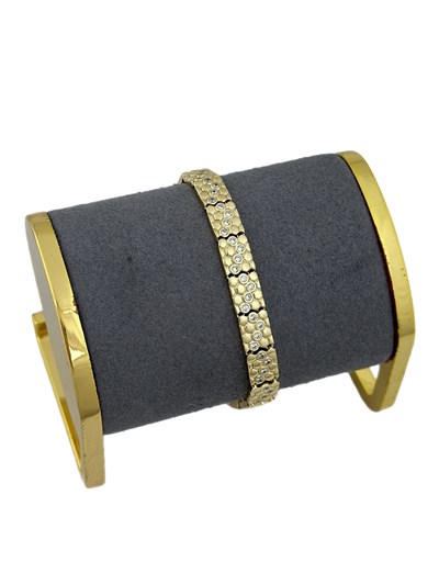 Özel Seri Daire Zirkon Taş Detay Petek Görünüm Plaka Bileklik ( 19 Cm )