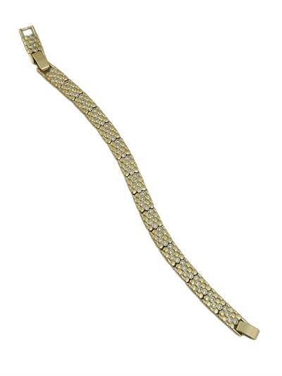 Özel Seri Daire Zirkon Taş Detay Petek Görünüm Plaka Bileklik ( 19 Cm )