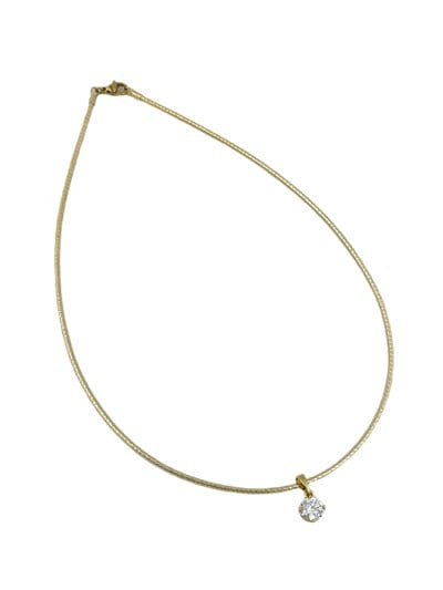 Özel Seri Daire Zirkon Taş Detay Tel Choker Kolye ( 42 Cm )