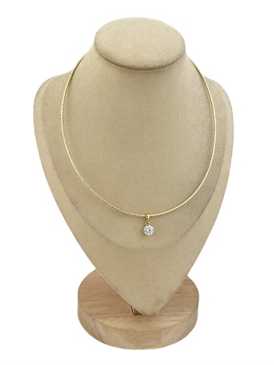 Özel Seri Daire Zirkon Taş Detay Tel Choker Kolye ( 42 Cm )