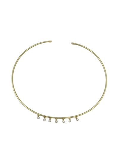 Özel Seri Daire Zirkon Taş Sallantılı Boru Plaka Choker Kolye