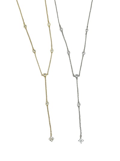 Özel Seri Daire Zirkon Taş ve Yonca Figür Y Detay Kolye ( 47 Cm )