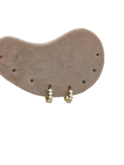 Özel Seri Daire Zirkon Taşlı Halka Küpe ( İç Çap : 1 Cm )