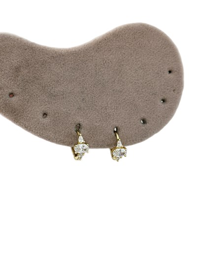 Özel Seri Daire Zirkon Taşlı Halka Küpe ( İç Çap : 1 Cm )