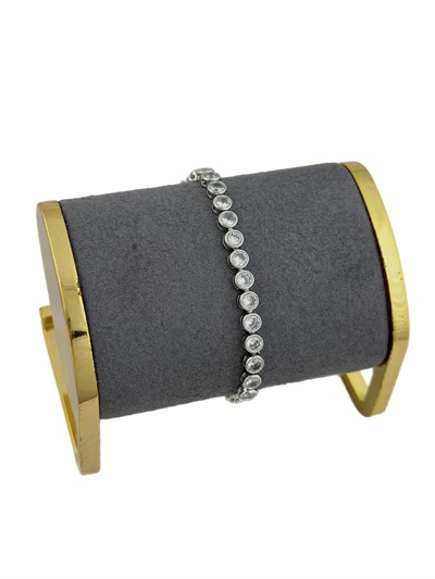 Özel Seri Daire Zirkon Taşlı Su Yolu Bileklik ( 18 Cm )