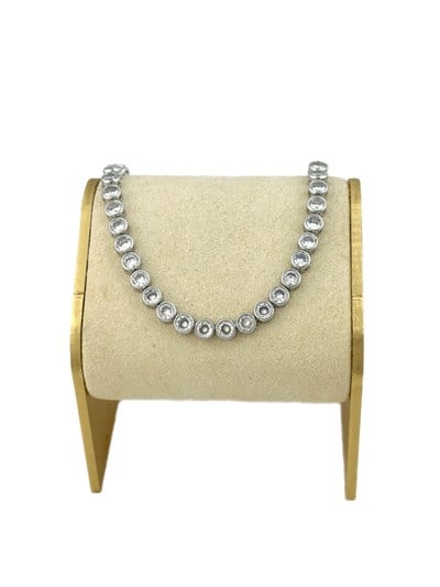 Özel Seri Daire Zirkon Taşlı Su Yolu Bileklik ( 18 Cm )