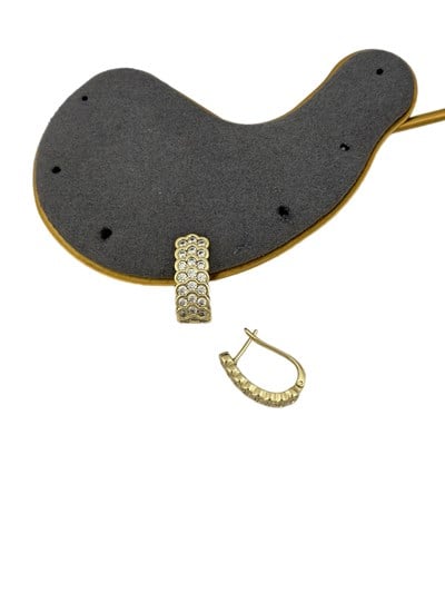 Özel Seri Daire Zirkon Taşlı Tasarım Halka Küpe