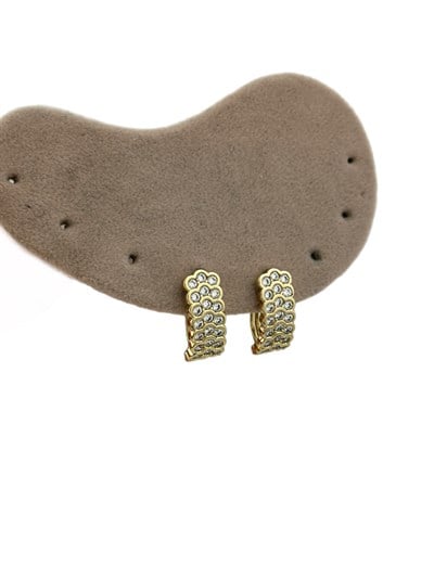 Özel Seri Daire Zirkon Taşlı Tasarım Halka Küpe