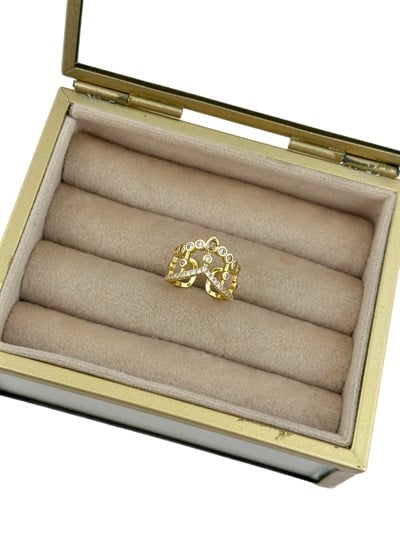 Özel Seri Damla ve Daire Zirkon Taşlı Tasarım Yüzük