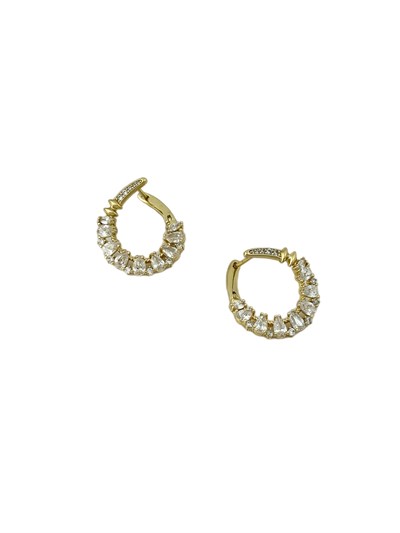 Özel Seri Damla ve Nokta Taş Sıralı Daire Kıvrımlı Küpe