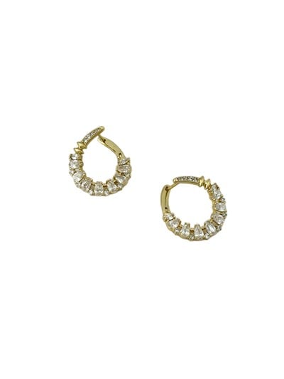 Özel Seri Damla ve Nokta Taş Sıralı Daire Kıvrımlı Küpe