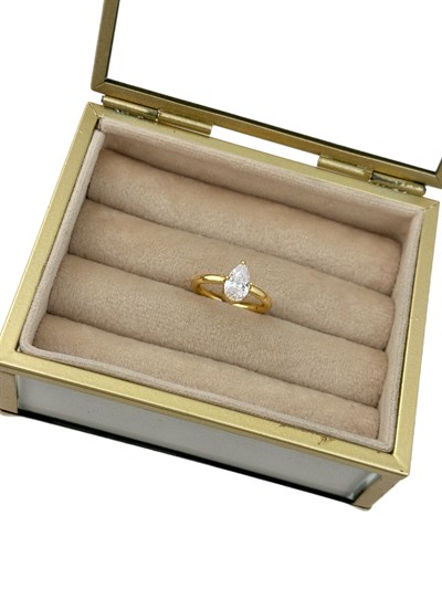 Özel Seri Damla Zirkon Taş Detay Ayarlanabilir Yüzük