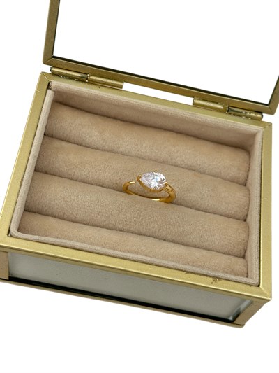 Özel Seri Damla Zirkon Taş Detay Önden Kapama Ayarlanabilir Yüzük