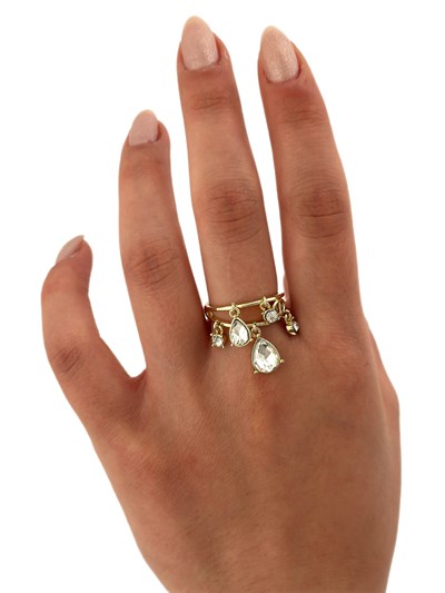 Özel Seri Damla Zirkon Taş Sallantılı Yüzük