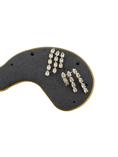 Özel Seri Damla Zirkon Taş Sallantılı Üçlü Görünüm Küpe