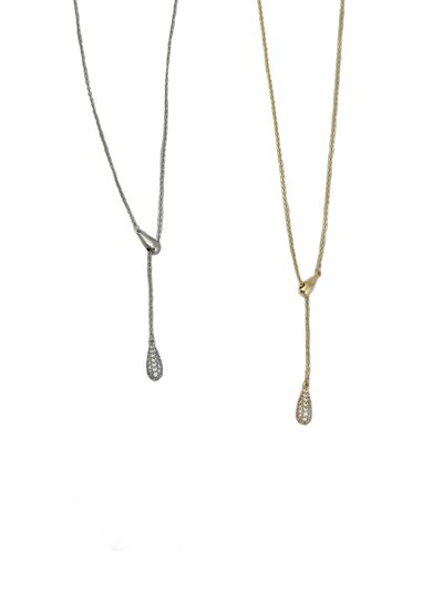 Özel Seri Damla Zirkon Taş Sallantılı Y Kolye ( 45 Cm )