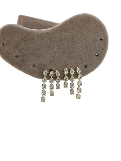 Özel Seri Damla Zirkon Taş Sallantılı Üçlü Görünüm Küpe