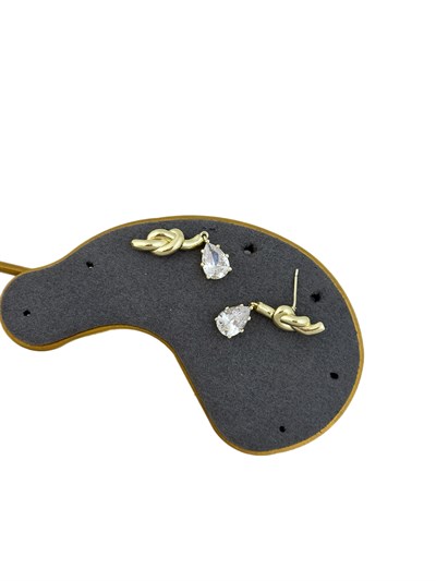 Özel Seri Damla Zirkon Taşlı Düğüm Plaka Model Tasarım Küpe