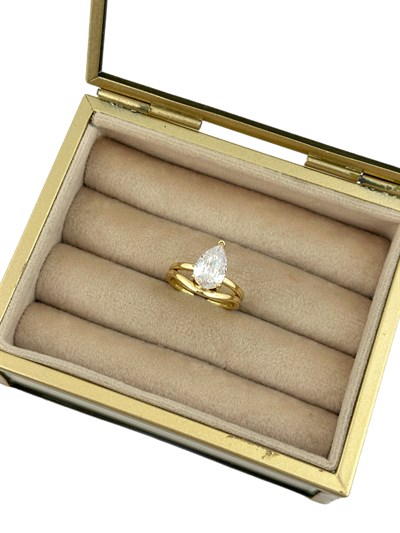 Özel Seri Damla Zirkon Taşlı Tasarım Yüzük