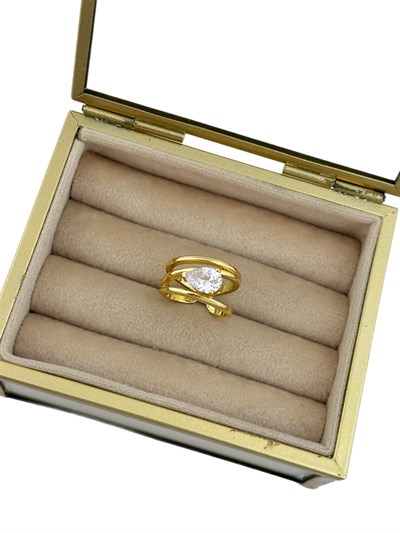 Özel Seri Damla Zirkon Taşlı Tasarım Yüzük