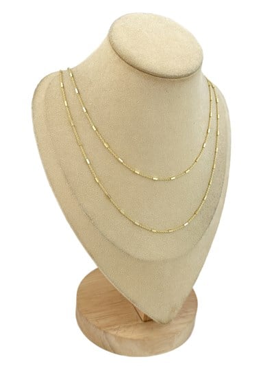 Özel Seri Dikdörtgen Plaka Detay Zincir Kolye ( 98 Cm )