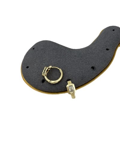 Özel Seri Dikdörtgen Zirkon Taş Detay Halka Küpe ( İç Çap : 1.2 Cm )