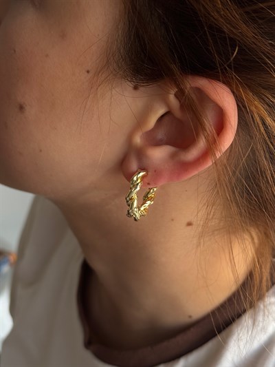 Özel Seri Dövme Plaka Desen Vintage Halka Küpe