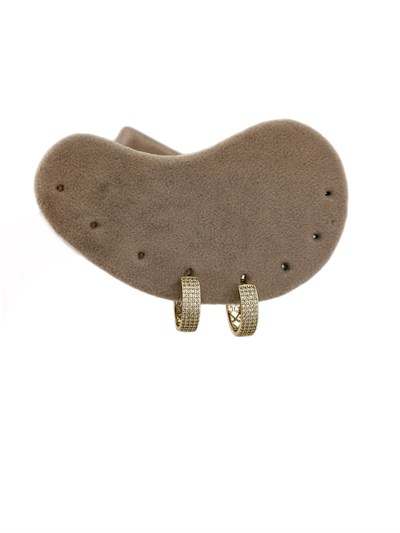 Özel Seri Geniş Plaka Zirkon Taşlı Halka Küpe (İç Çap:1.3 Cm)