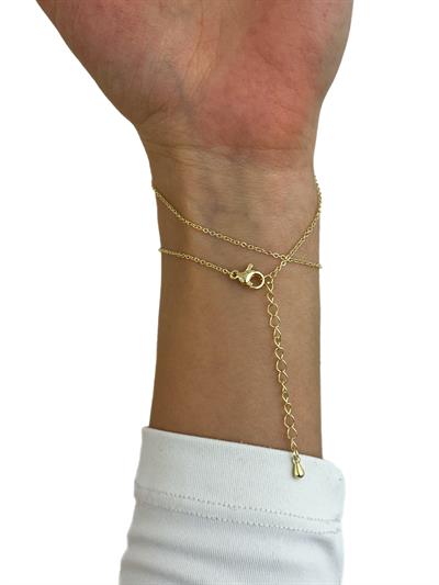 Özel Seri Gold Daire Zirkon Taş Detay Topçuk Sıralı Şahmeran