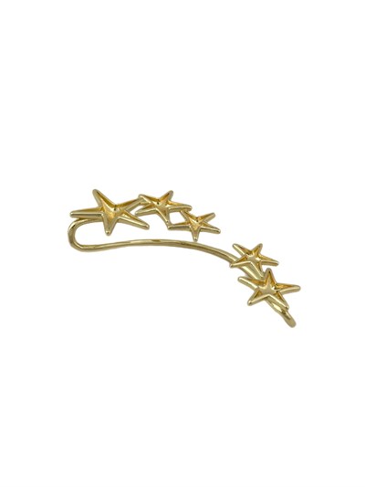 Özel Seri Gold Plaka Büyüklü Küçüklü Yıldız Figür Geçmeli Kulak Aksesuarı