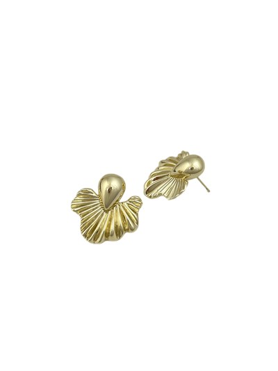 Özel Seri Gold Plaka Yaprak Görünüm Küpe