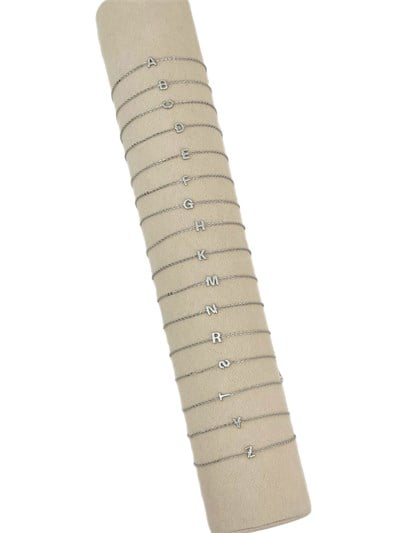 Özel Seri Gümüş Renk Harf Plaka Zincir Bileklik ( 20 Cm )