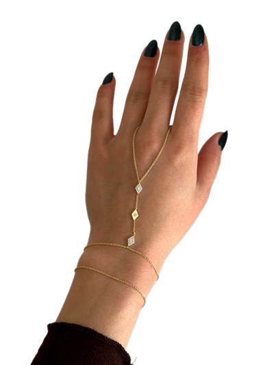 Özel Seri Gold Renk Zirkon Taşlı Baklava Dilim Figür Şahmeran