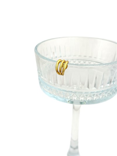 Özel Seri Gold Üçlü Görünüm Kıkırdak Küpe