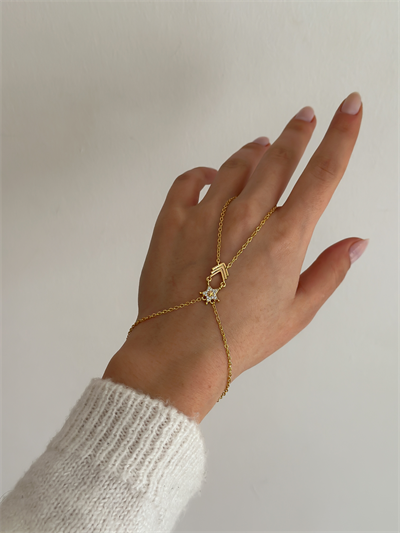 Özel Seri Gold Zirkon Taşlı Yıldız Plaka Ok Detay Şahmeran