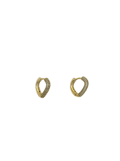 Özel Seri Gömme Zirkon Taşlı Kıvrımlı Halka Küpe (İç Çap:1 Cm)