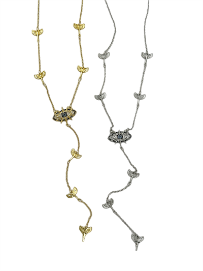 Özel Seri Göz Figür Melek Detay Y Model Dekolte Kolye (48 Cm)