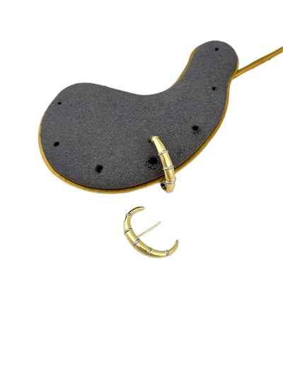 Özel Seri Gümüş Biye Detay Gold Ay Model Küpe