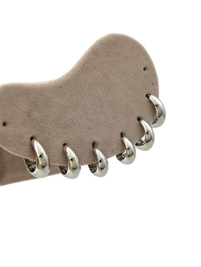 Özel Seri Gümüş Halka Bombeli Plaka Altılı Set Küpe