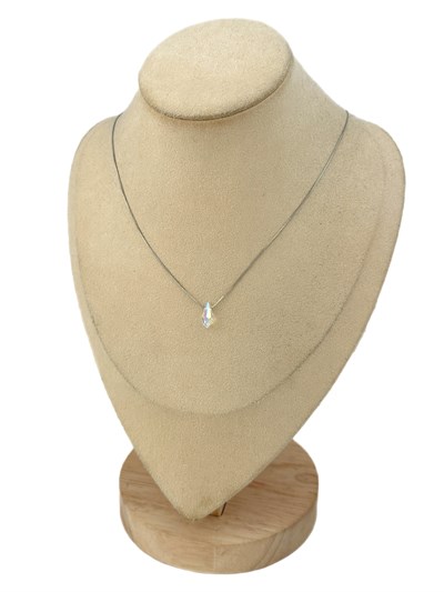 Özel Seri Gümüş Kesme Kristal Taş Sallantılı Kolye (45 Cm)