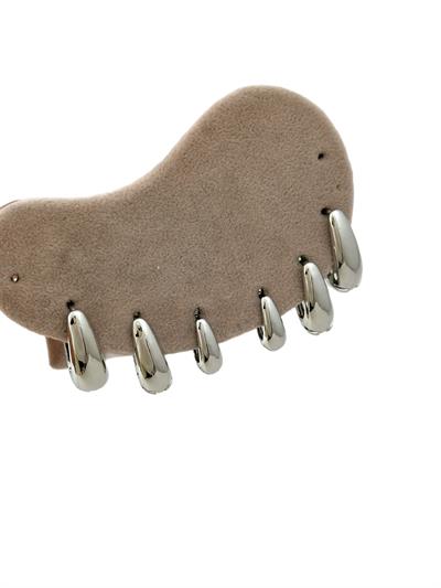 Özel Seri Gümüş Oval Bombeli Plaka Altılı Set Küpe